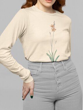 Mossel Bay Tritonia Vintage Floral Print Long Sleeve Graphic Tee T-shirt S-XXL